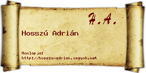 Hosszú Adrián névjegykártya